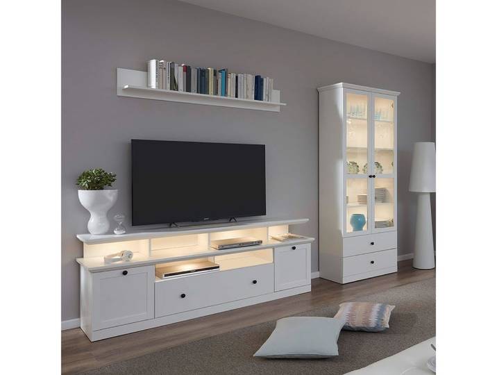 trendteam Wohnwand, Anbauwand Wohnkombi TV-Möbel Fernsehschrank Mediawand 273x196x41cm