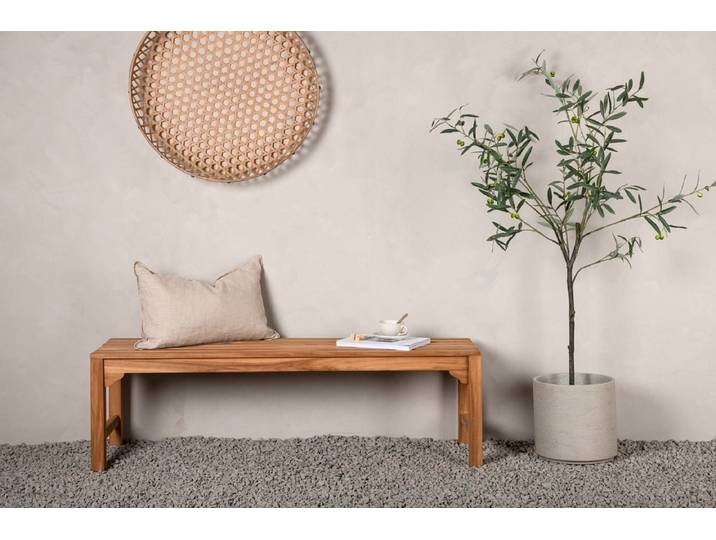Outdoor Sitzbank Fashion – aus hochwertigem Teakholz - Natur - Luxusbetten24