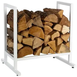 Relaxdays Modernes Kaminholzregal aus Metall Weiß
