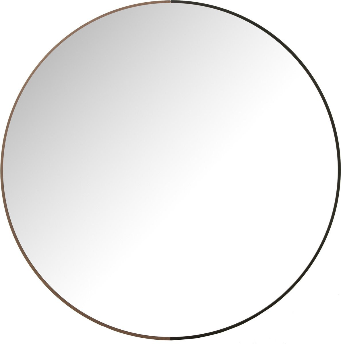 J-Line Ronde Spiegel - Zwart - Metaal/Hout - Ø 90 cm