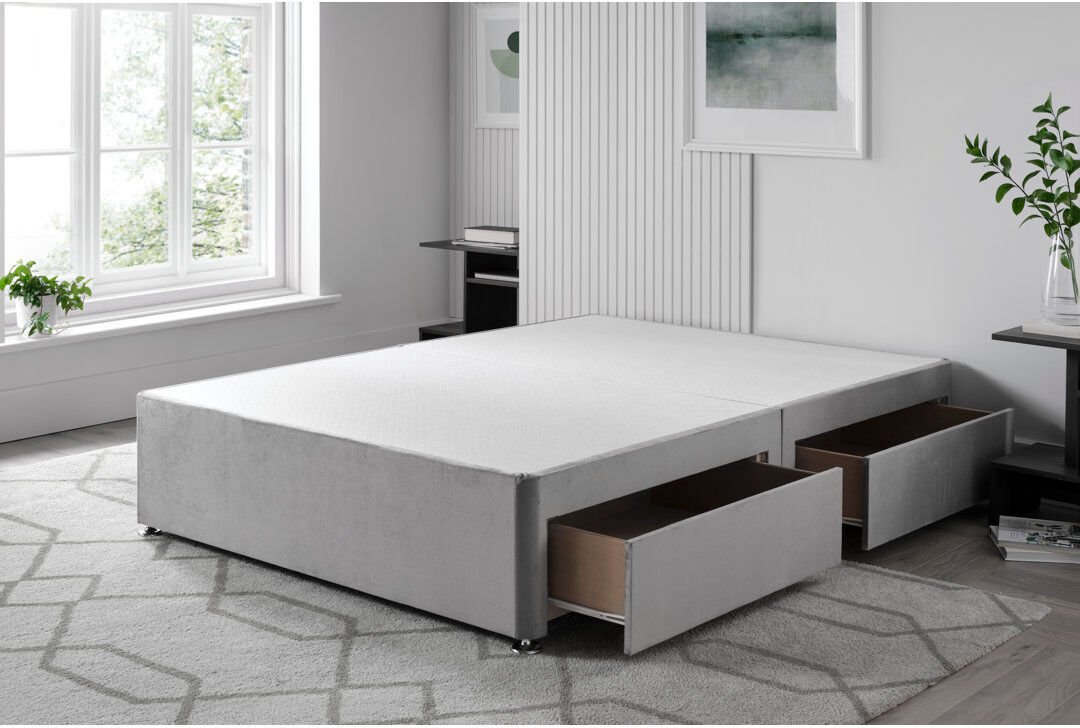 Fairmont Park Plush Divan Bed Base Pale Grey Small Single (2'6)