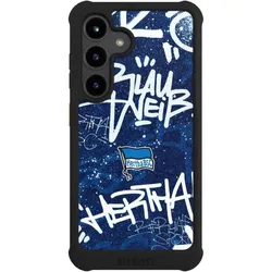 Nivocase Hülle für Samsung Galaxy S24 Stossfeste Handyhülle NIVOmax Case Schwarz Graffiti Hertha BSC (Samsung Galaxy S24), Smartphone Hülle, Schwarz