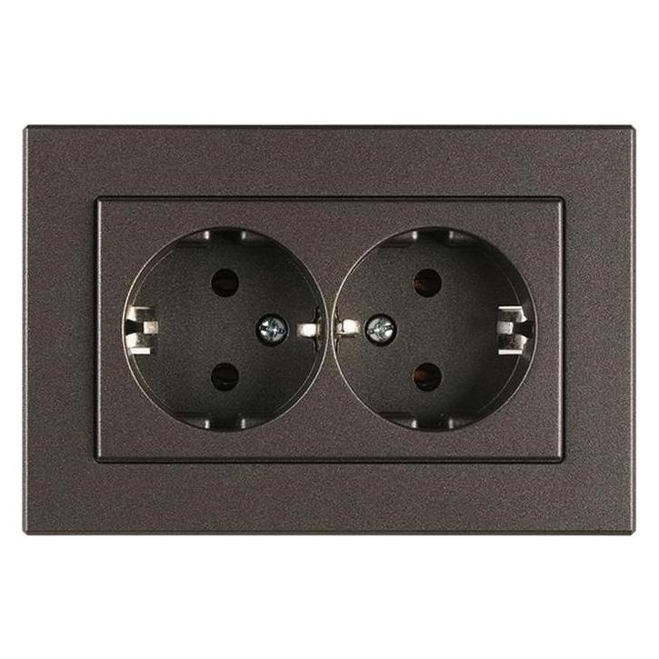 Vila Socket Double Flush Earth-D Ant Xp (477910111708)