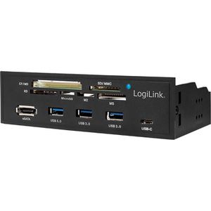 LogiLink Kartenleser UA0341, 8 in 1, 9-Pin/20- Mainboard, intern, für SD-, MicroSD-, MMC-, MS-, M2-, xD- & CF-Karten