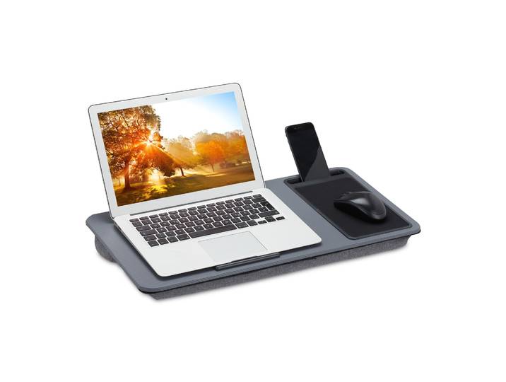 Laptopkissen mit Mauspad Schwarz-Grau