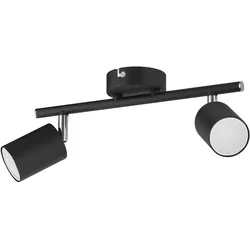 ledscom.de Deckenstrahler WAIKA, zweiflammig, schwarz, matt, inkl. Smart Home RGBW GU10 LED Lampen je 473lm
