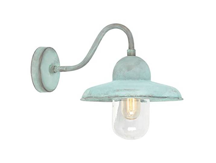 Elstead Lighting Außenlampe Wandleuchte Gartenlampe Messing Glas Grün H 25 cm Hofleuchte IP44