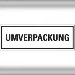 Dreifke® Verpackungskennzeichen UMVERPACKUNG, ökologische Folie, 147x50mm, 500/Rolle