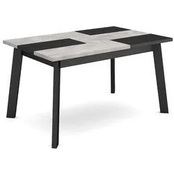 SKRAUT HOME Esstisch, Küche, Esszimmer, 140x90x75cm, Für 6 Personen, Hölzerne Beine, Moderner Stil, Zementgrau _ 408_4