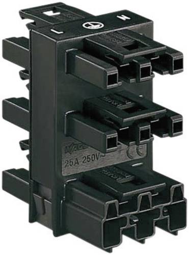 WAGO Netz-Verteiler Netz-Stecker - Netz-Buchse, Netz-Buchse, Netz-Buchse, Netz-Buchse, Netz-Buchse Gesamtpolzahl: 2 + PE Schwarz