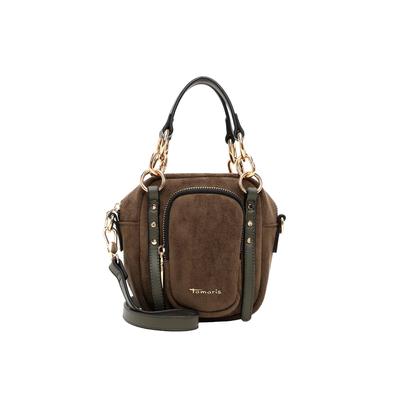 Shopper TAMARIS "Shopper TAS Manja", Damen, Gr. B/H/T: 21cm x 18cm x 10cm, oliv 960, Polyester, Taschen Shopper