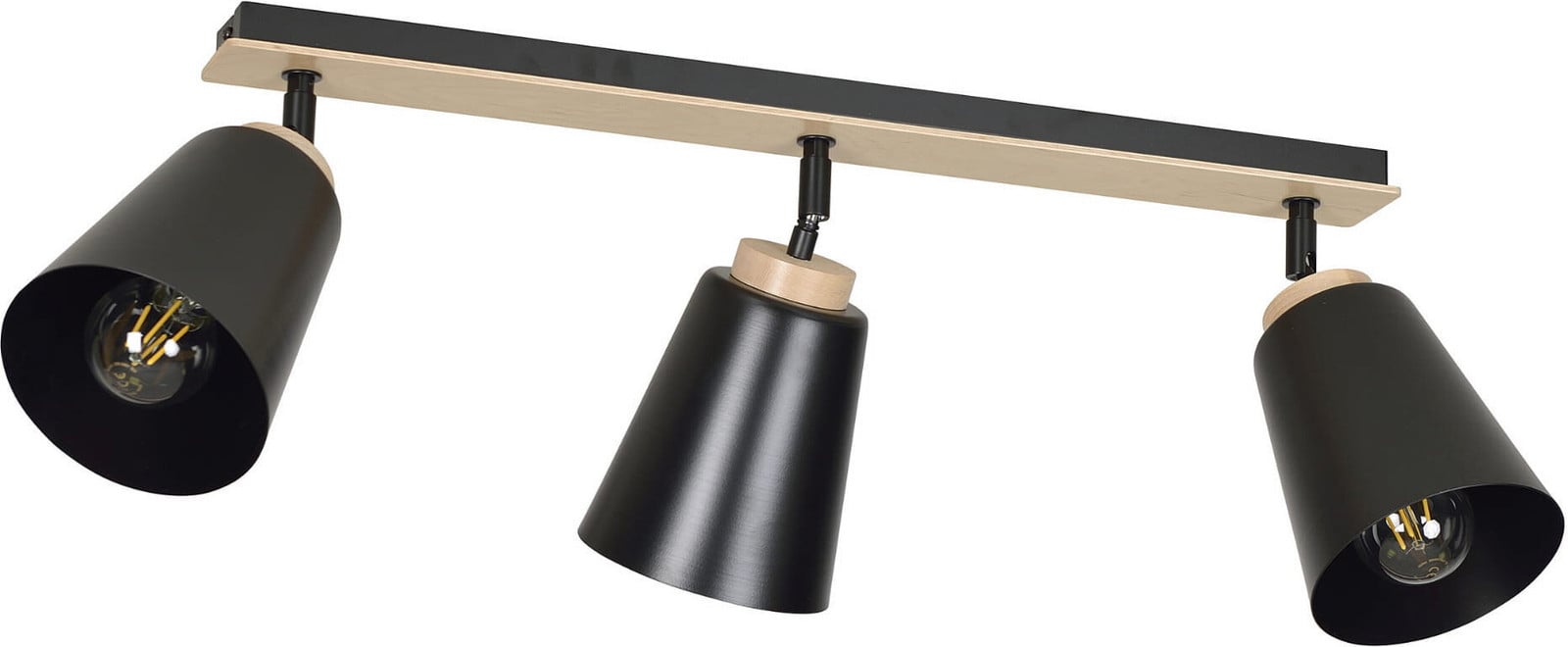 Emibig Atlas Plafondlamp Zwart 3xE27 60W