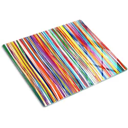 GLASPLATTE 60x52 cm Farbige Streifen