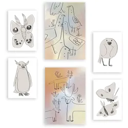 POSTER Set Mit 6 Flügel Der Liebe 2 In Tiere Zusammenfassungen A3 & A4 Rahmenlos