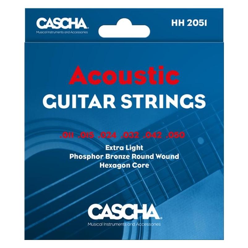 Cascha HH2051 Akustikgitarrensaiten - Phosphorbronze - .011 bis .050 (6x, Gitarre, 0.05") (HH-2051)