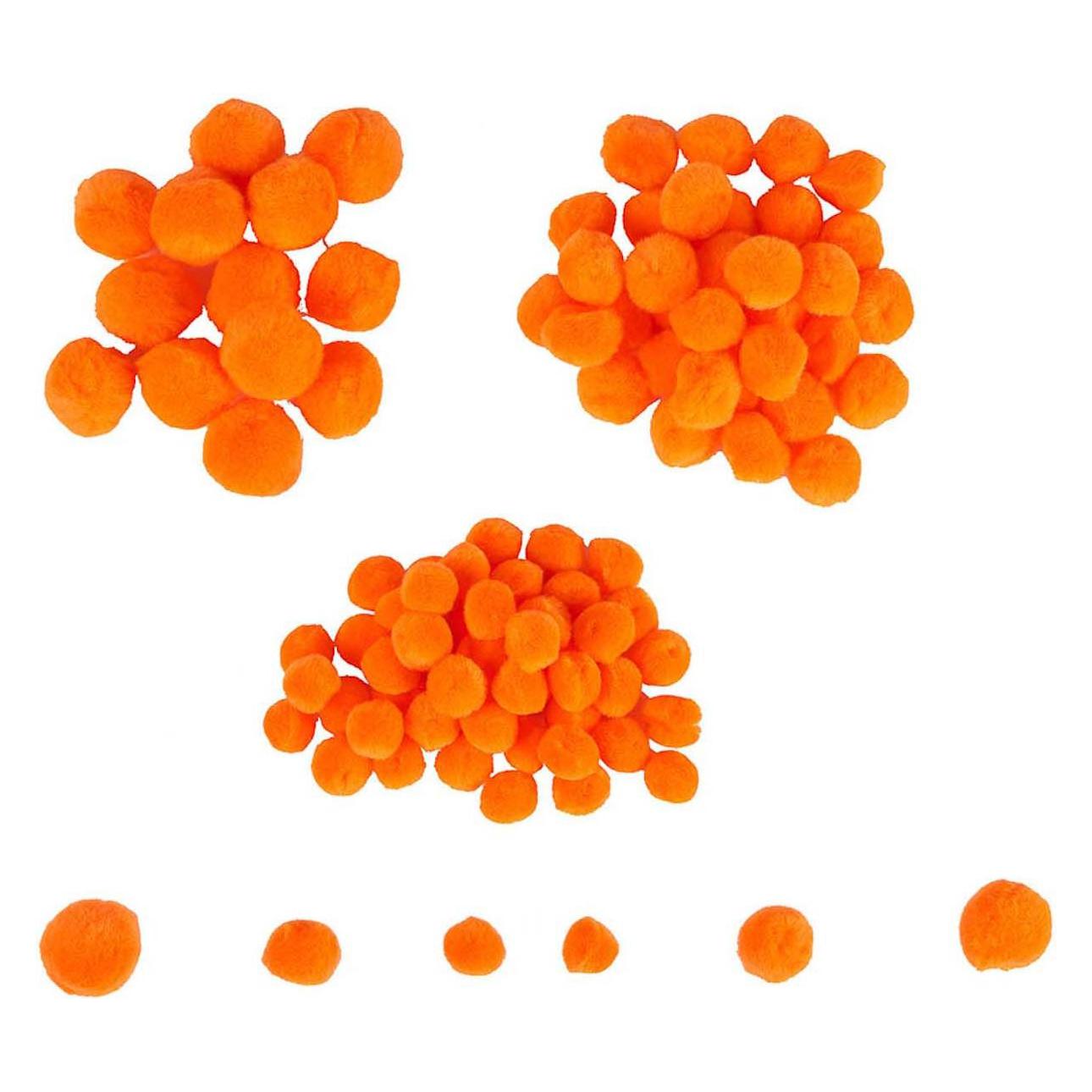 Colorations Colorationen - Mini-Pompoms Orange, 100 Stück. (100 Stk.) (60308175)