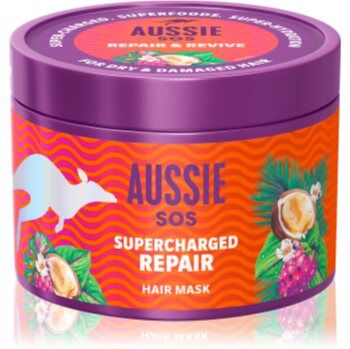 Aussie SOS Supercharged Repair máscara para cabelo 500 ml. SOS Supercharged Repair