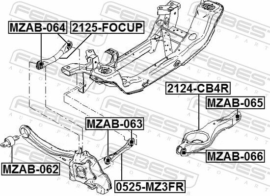 Febest Lenker, Radaufhängung 2124-Cb4r Hinterachse Für Ford