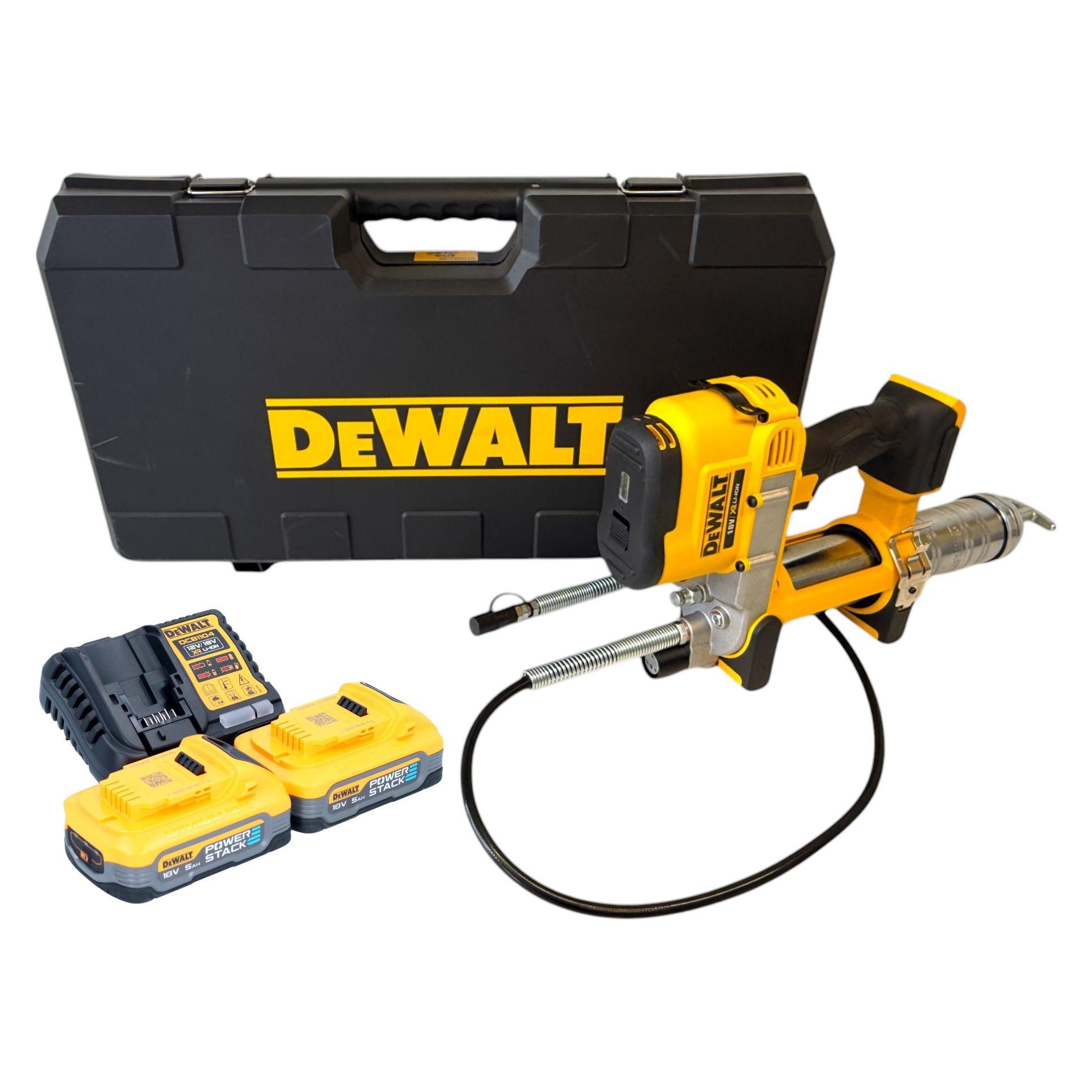 DeWalt DCGG 571 H2K Akku Fettpresse 18 V + 2x Powerstack Akku 5,0 Ah + Ladegerät (Fettpresse) (54957017)