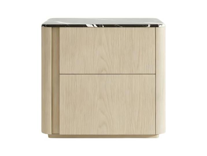 Kx9Lb8d Nachttische Nachttisch mit Zwei Schubladen und abgerundeten Ecken For Schlafzimmer neben Betten oder Sofas(Weiß,Groß)