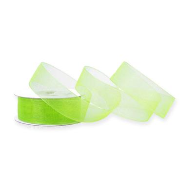 Creativery 25mm Organzaband 25m Chiffonband Schleifenband Geschenkband Deko Stoffband Maigrün