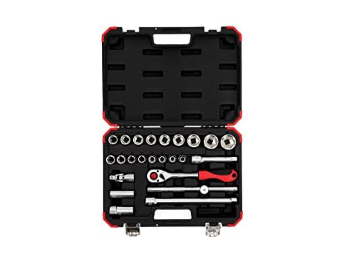 GEDORE R69003024 rode dopsleutelset 24-delig (17 inzetstukken). 1/2 inch