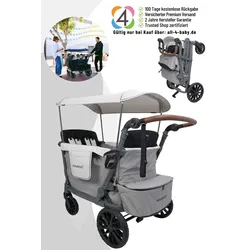 Wonderfold L4 Quad-Kinderwagen für 4 Kinder / Bollerwagen, Wonderfold: Grau