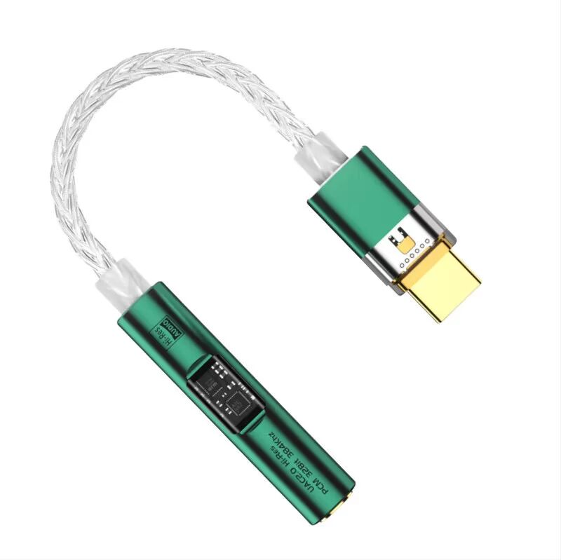 INF Adaptateur audio USB-C vers jack 3,5 mm BA23 avec DAC intégré Vert