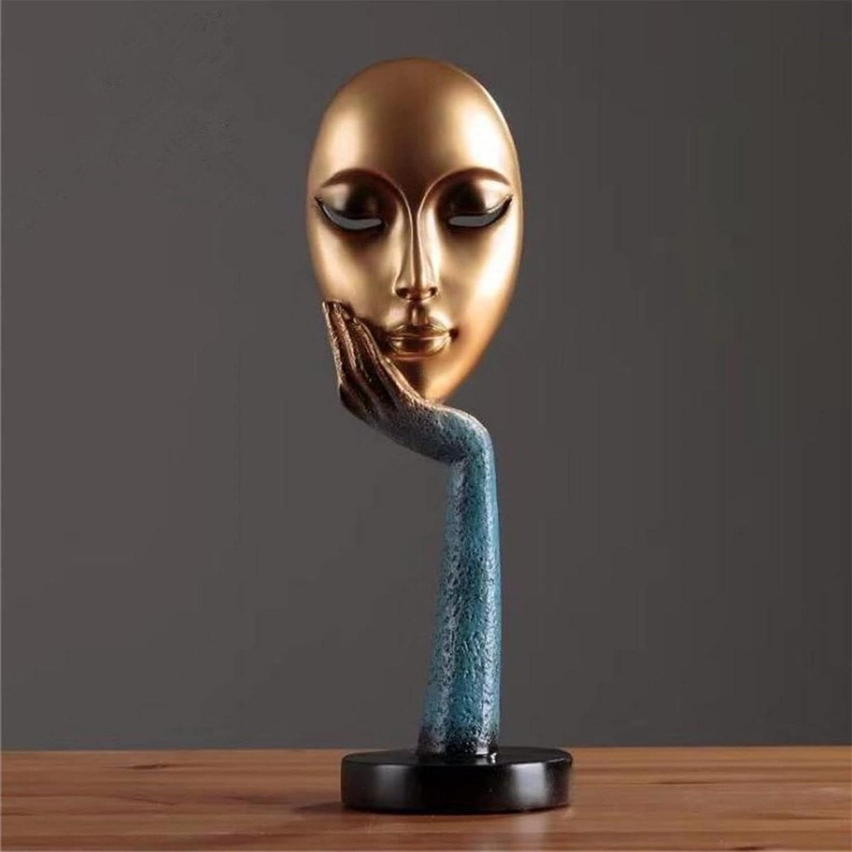 Abstract Beeldje Dame Gezicht - Goud - Huis Decoratie van Milieuvriendelijke Hars