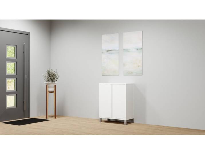 Beistellschrank MDF Beschichtet MDF Weiß matt