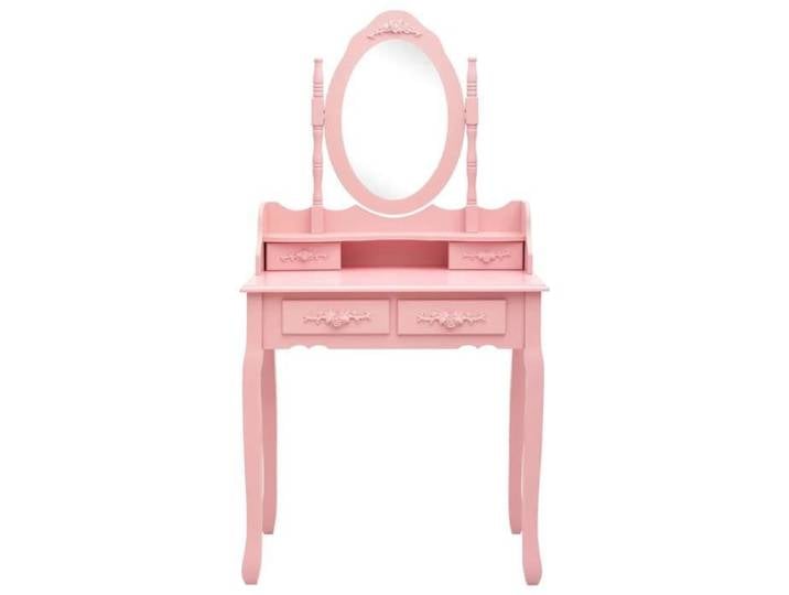 Soldes d'automne Cabinet de chambre Rose - Ensemble de coiffeuse avec tabouret - rose - 75x69x140cm Paulownia 618 339360814485