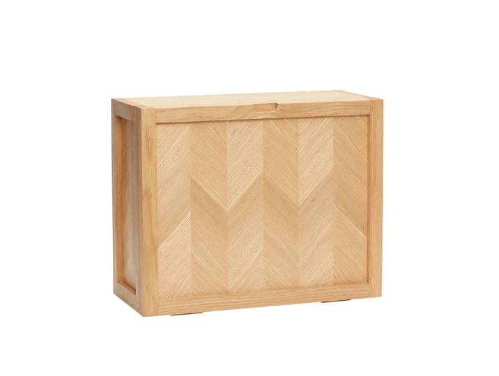 Hübsch Interior - Schuhschrank mit Fischgrätenoptik, Eiche, natur
