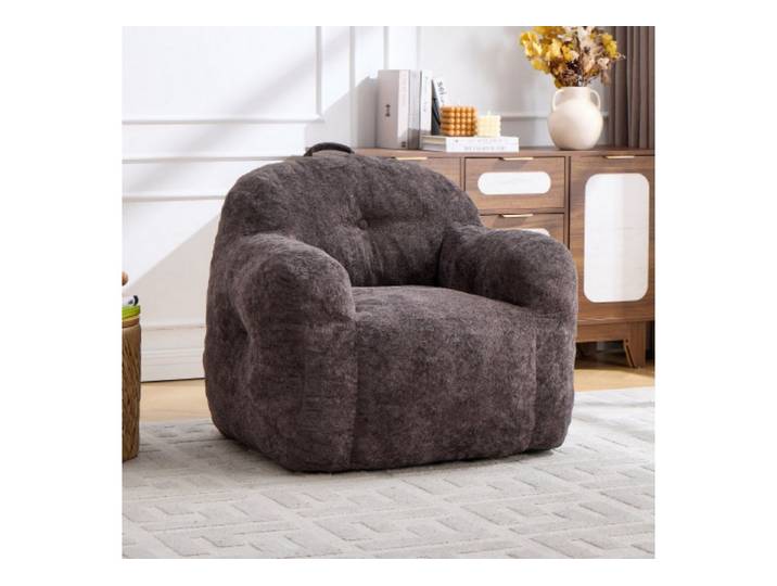 ANYSUN Sitzsack Loungesessel für Wohn- & Schlafzimmer, Leseecke, ohne Montage, Mit Armlehnen, weichem Kunstfell & stützender Schaumstofffüllung
