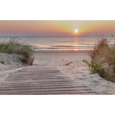 Fototapete PAPERMOON "DÜNEN-NORDSEE STRAND SONNENUNTERGANG MEER NATUR DESIGN", bunt, B:4,5m L:2,8m, Vlies, Tapeten