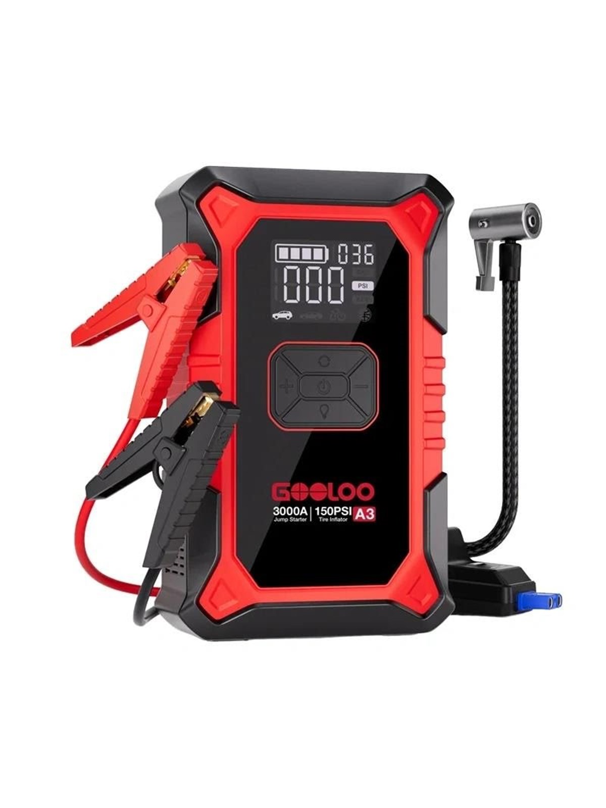 GOOLOO A3 2-in-1 Starthilfe mit Kompressor