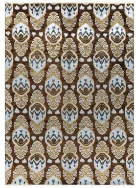 Overton "Ikat One-of-a-Kind Hand-Knotted Area Rug - Brown, 8' 10"" x 12' 4"" - 8' 10"" x 12' 4"""