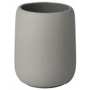 Blomus Zahnputzbecher Sono Satellite, grau, aus Keramik, 8,5 x 11 cm, 300 ml