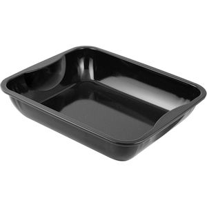 Zenker Auflaufform XXL Bräter 7203, schwarz, aus Emaille, 40 x 34 x 8 cm, 11 Liter, rechteckig, mit Griffen
