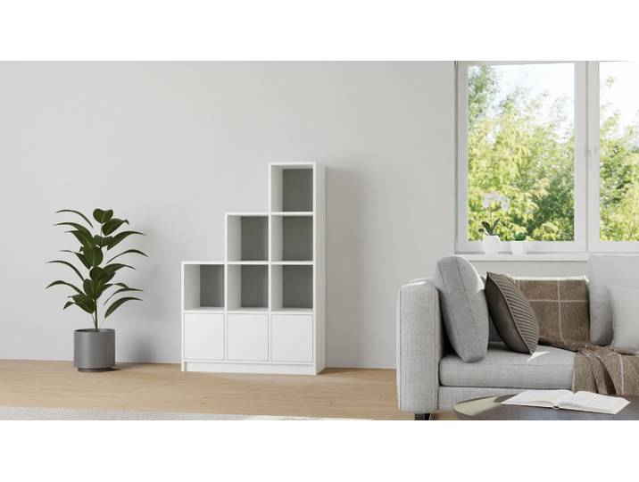 Weißes Regal 40 cm tief MDF Beschichtet MDF Weiß matt