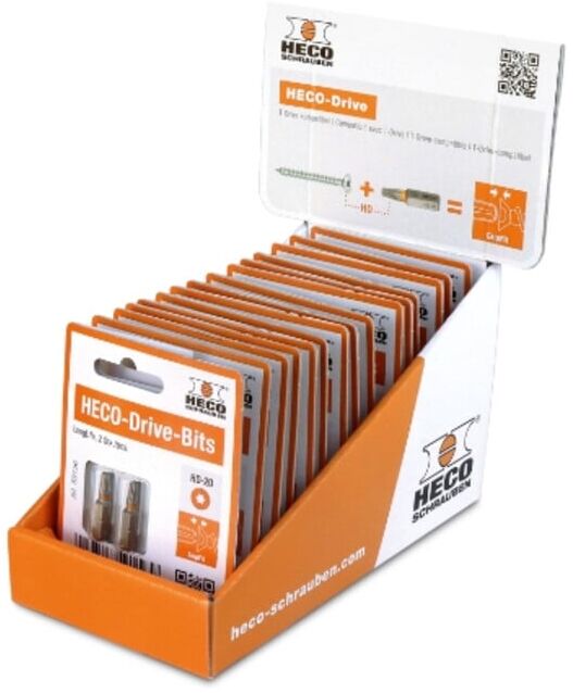 Blister tray, HD-20, orange, 15 blisters de 2 embouts chacun ; HECO (62498)