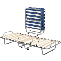 Dmora Klappbett Betta, Einzelfaltbares orthopädisches Kinderbett, 100% Made in Italy, inklusive Matratze Cm 80x190, Turteltaube