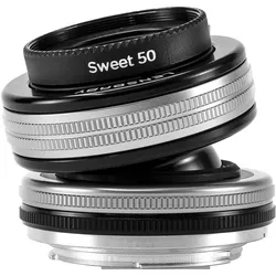 Lensbaby Composer Pro II inkl. Edge 50 Optik Canon (Canon EF, APS-C / DX, Vollformat), Objektiv, Silber, Schwarz