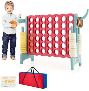 Jumbo 4-to-Score 4 in A Row Giant Game Set with Stickers Carry Bag