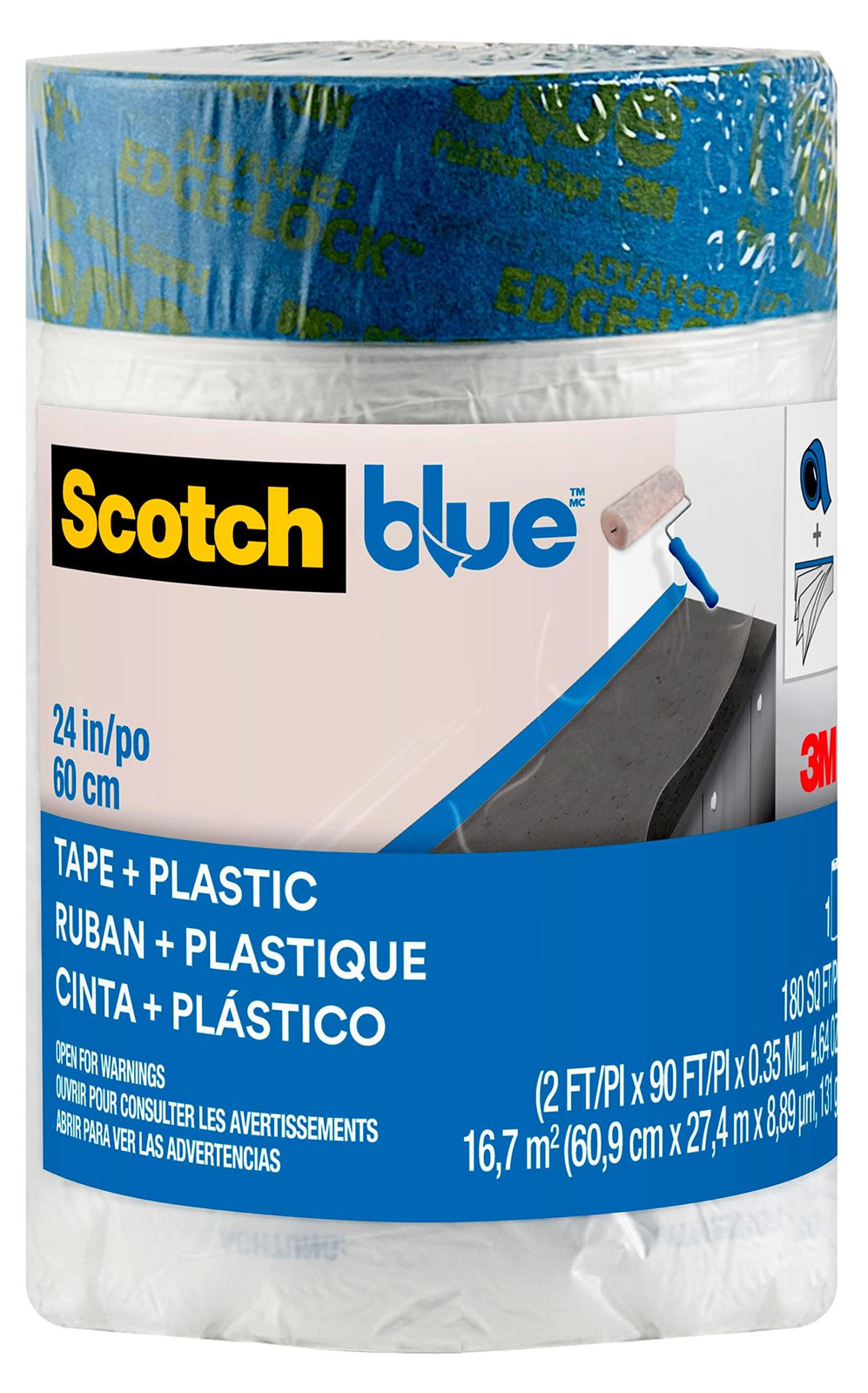ScotchBlue afplakfolie met afplaktape Scotch PT2093EL-24 maat S