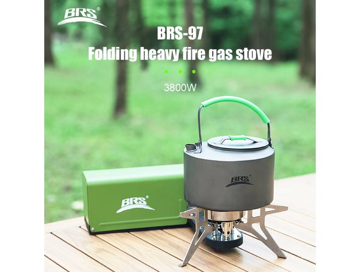 BRS-97 Camping cuisinière à gaz 3800W pliant Cassette cuisinière Portable au gaz Butane pique-nique en plein air cuisson gril randonnée brûleur à gaz
