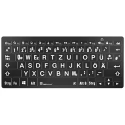Logickeyboard LargePrint (DE, Kabellos), Tastatur, Schwarz