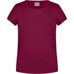 James & Nicholson Mädchen Bio T-Shirt 8007G wine XS