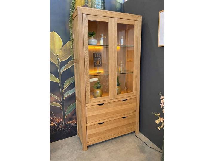 Vitrine 108x200cm 'Yukon' Wildeiche massiv geölt