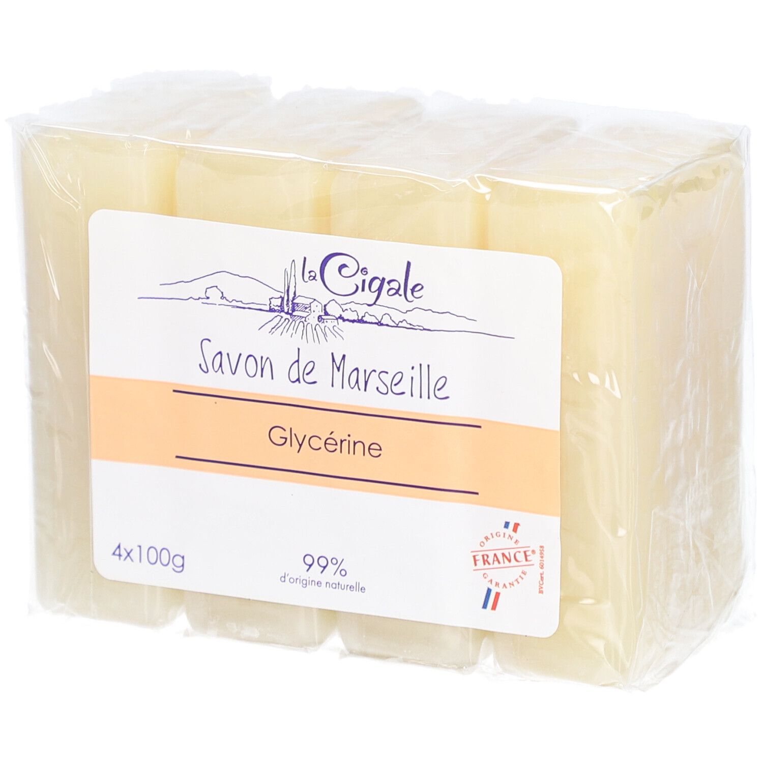 LA Cigale Marseilleseife Glyzerin 4 x 100 g 400 Seife