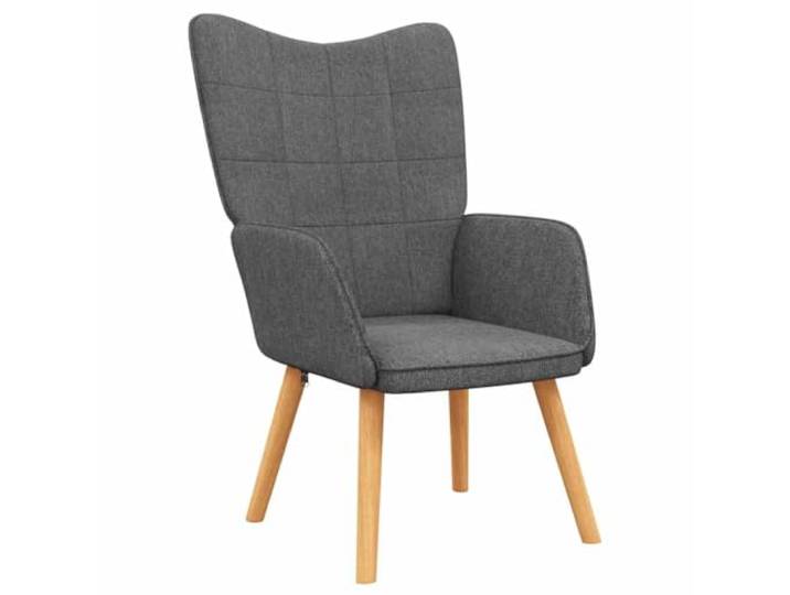 Sessel dunkelgrau aus Textil, Holzfüße, Stahlrahmen, 110 kg Gitterbezug, Schwammfüllung, stabile Konstruktion, modernes Design